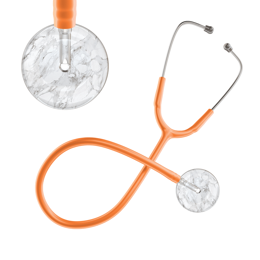 Ultrascope Single Stethoscope White Marble / Adult / Orange Marble Stethoscope