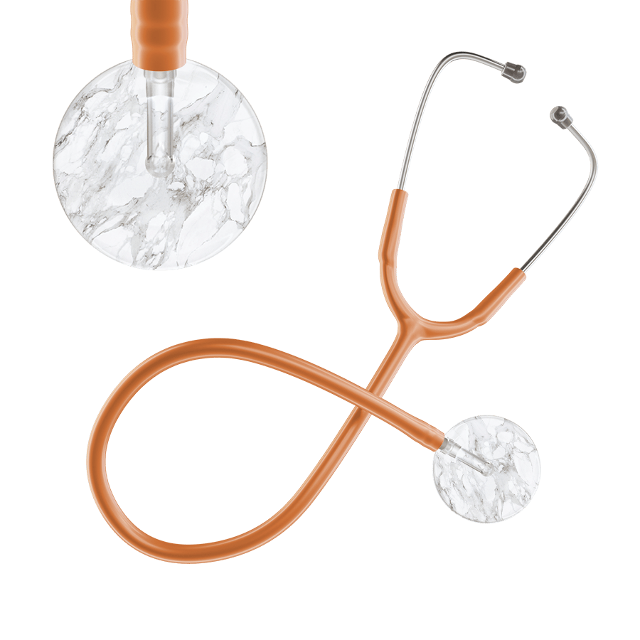 Ultrascope Single Stethoscope White Marble / Adult / Caramel Marble Stethoscope