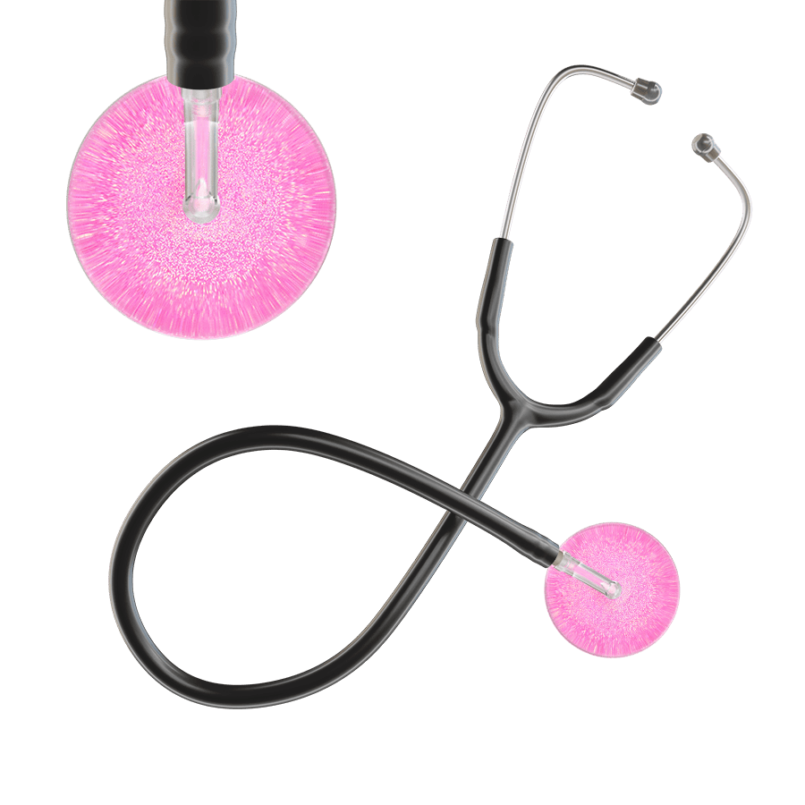 Ultrascope Single Stethoscope Hot Pink Glitter and Sparkles / Adult / Black Light Glitter & Sparkles Stethoscope