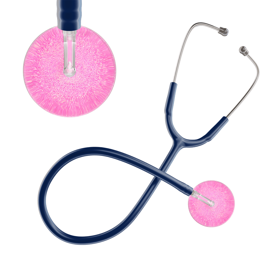 Ultrascope Single Stethoscope Hot Pink Glitter and Sparkles / Adult / Navy Glitter & Sparkles Stethoscope