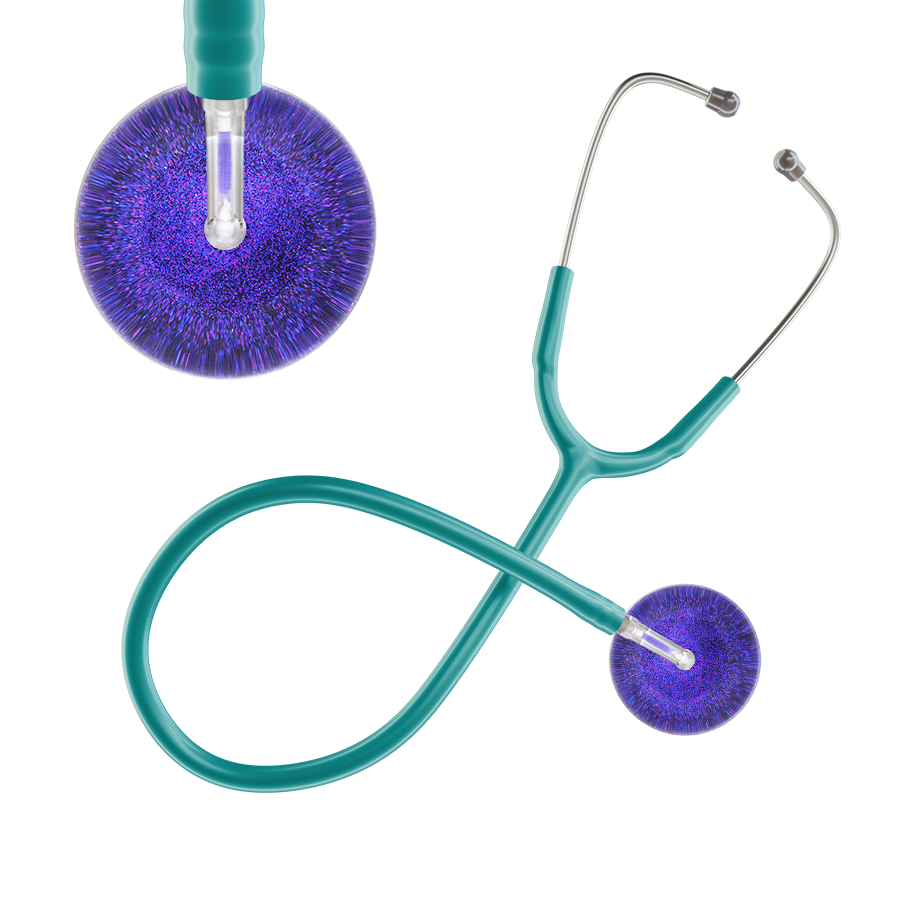 Ultrascope Single Stethoscope Purple Glitter and Sparkles / Adult / Jade Dark Glitter & Sparkles Stethoscope