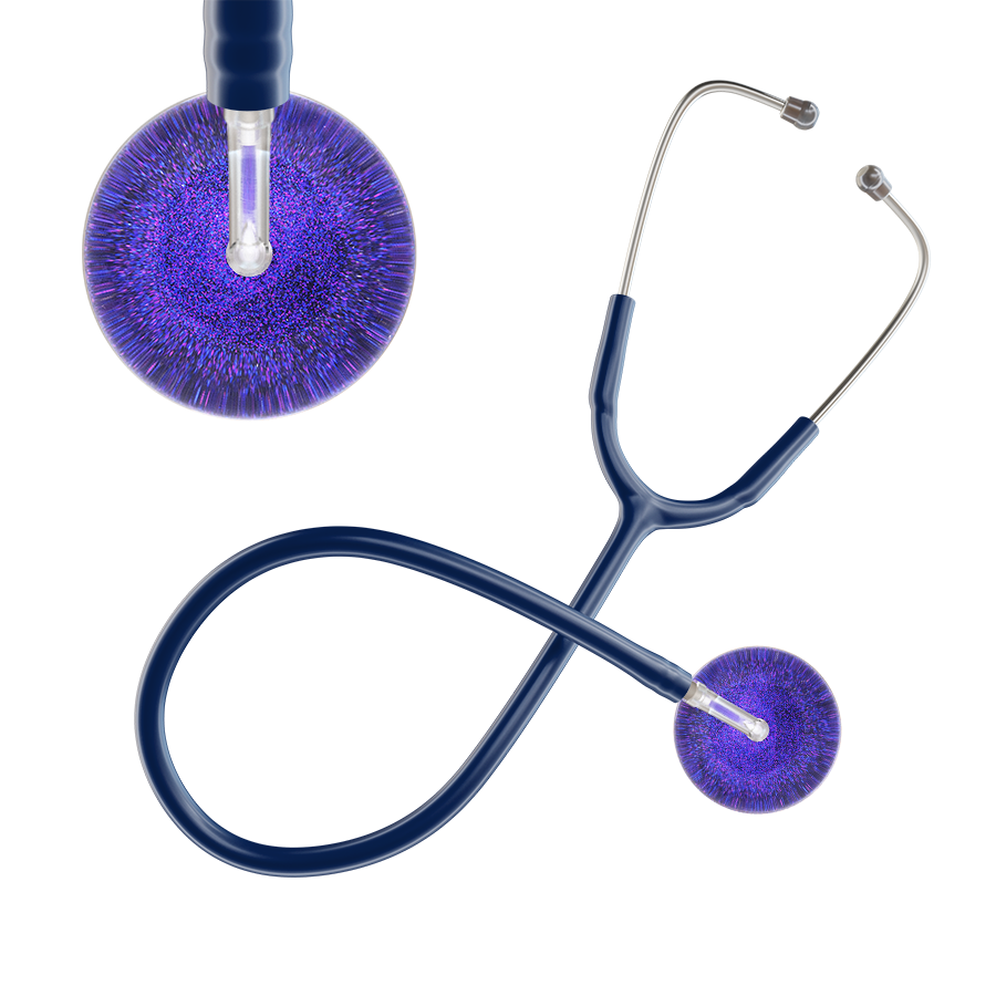 Ultrascope Single Stethoscope Purple Glitter and Sparkles / Adult / Navy Glitter & Sparkles Stethoscope