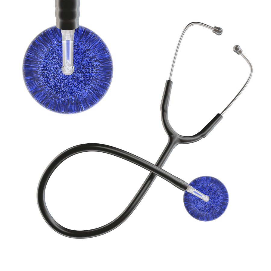 Ultrascope Single Stethoscope Royal Blue Glitter and Sparkles / Adult / Black Glitter & Sparkles Stethoscope