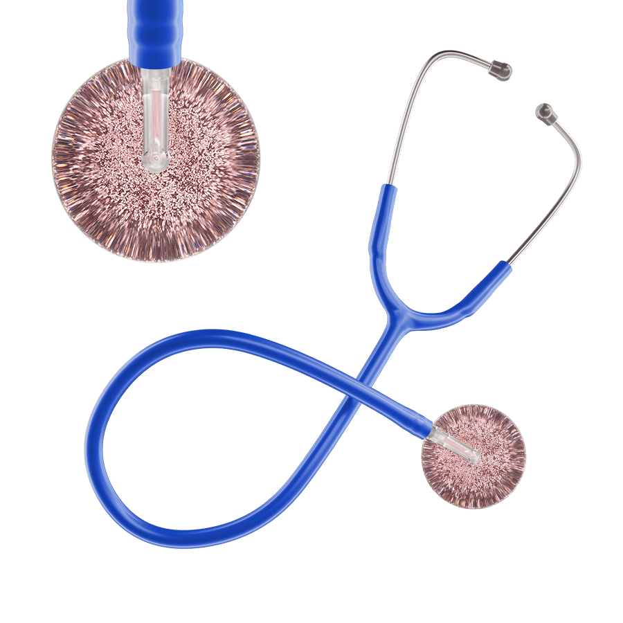 Ultrascope Single Stethoscope Rose Gold Glitter and Sparkles / Adult / Royal Blue Glitter & Sparkles Stethoscope