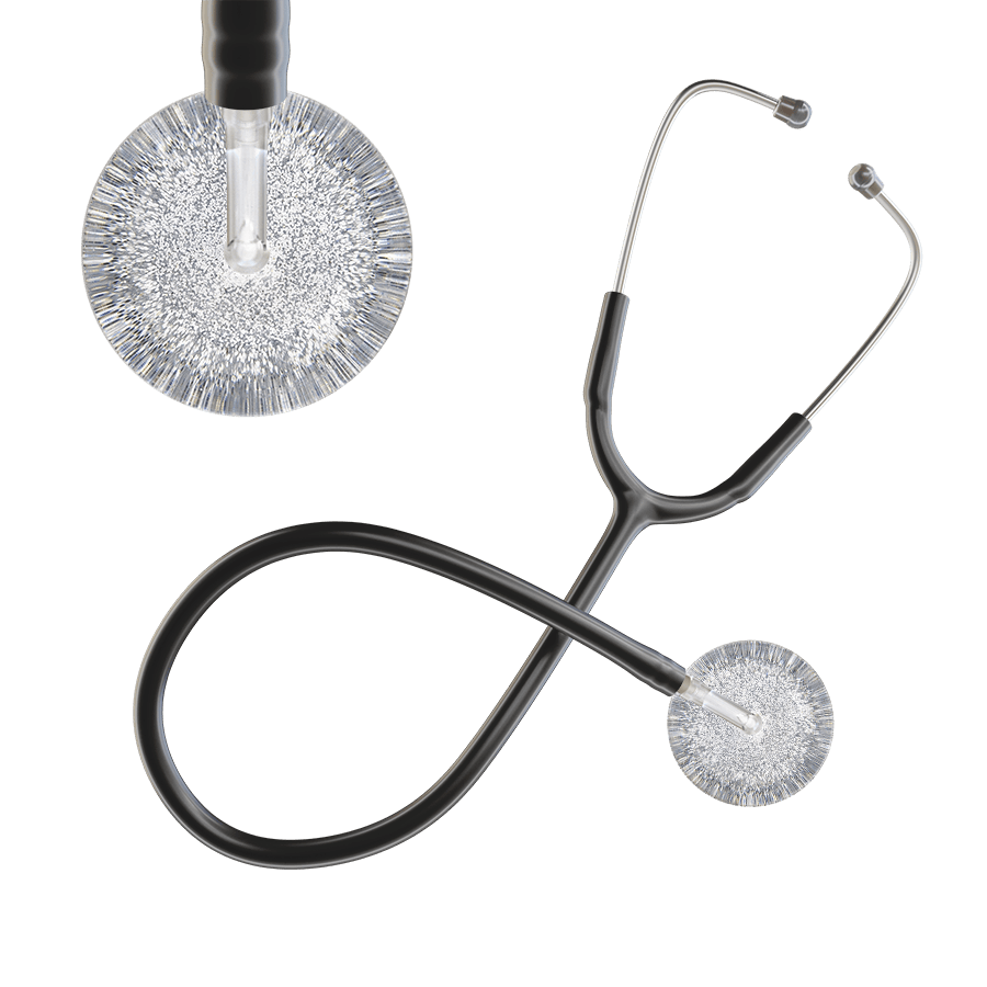 Ultrascope Single Stethoscope Silver Glitter and Sparkles / Adult / Black Glitter & Sparkles Stethoscope