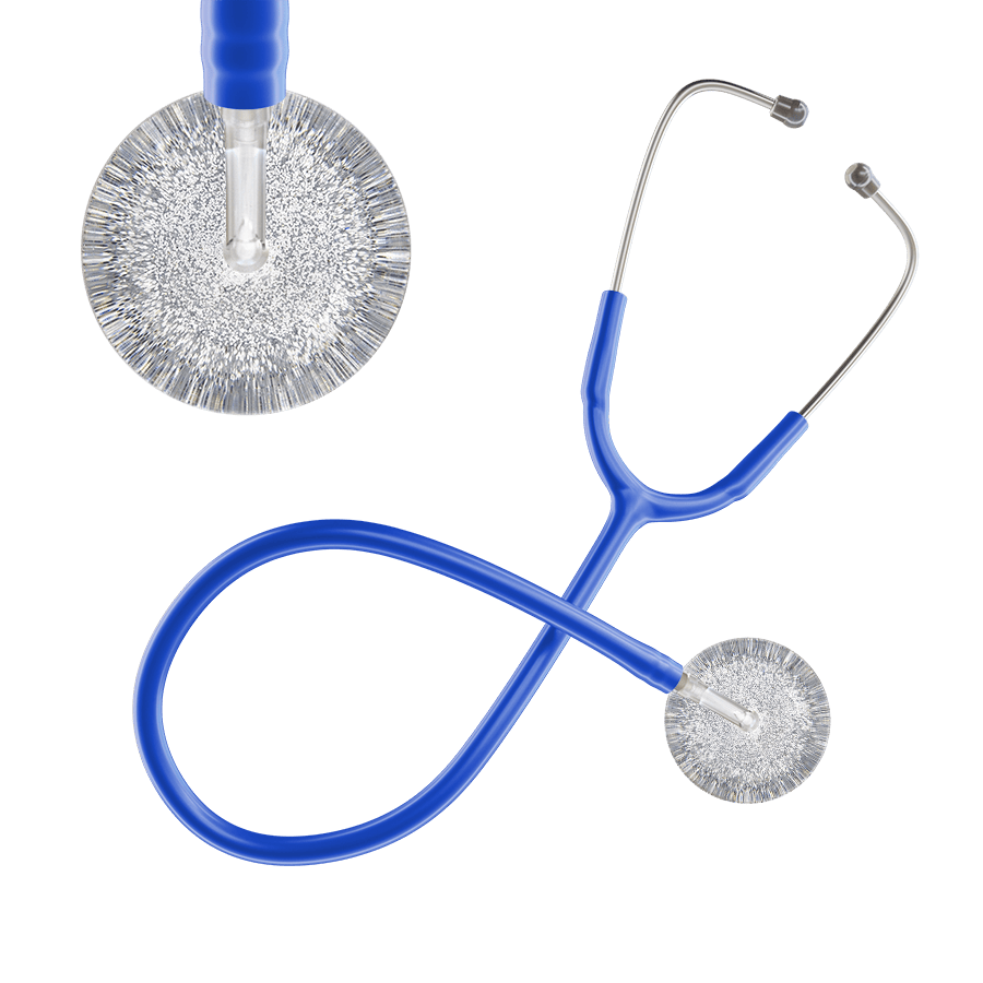 Ultrascope Single Stethoscope Silver Glitter and Sparkles / Adult / Royal Blue Glitter & Sparkles Stethoscope