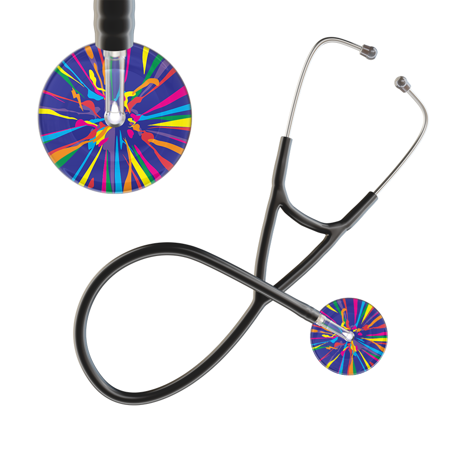 Ultrascope Single Stethoscope Royal Blue Confetti / Adult / Black Confetti Cardiology Stethoscope