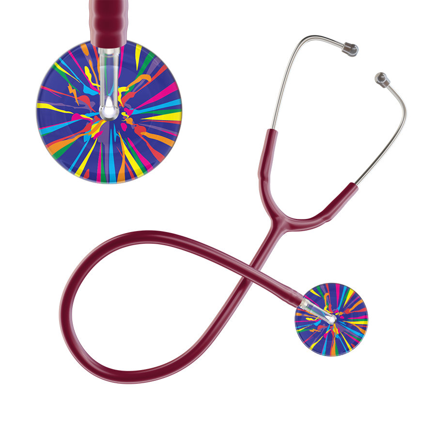 Ultrascope Single Stethoscope Royal Blue Confetti / Adult / Burgundy Confetti Stethoscope