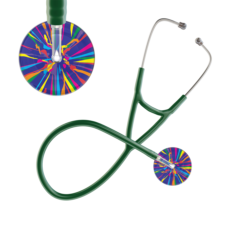 Ultrascope Single Stethoscope Royal Blue Confetti / Adult / Dark Green Confetti Cardiology Stethoscope