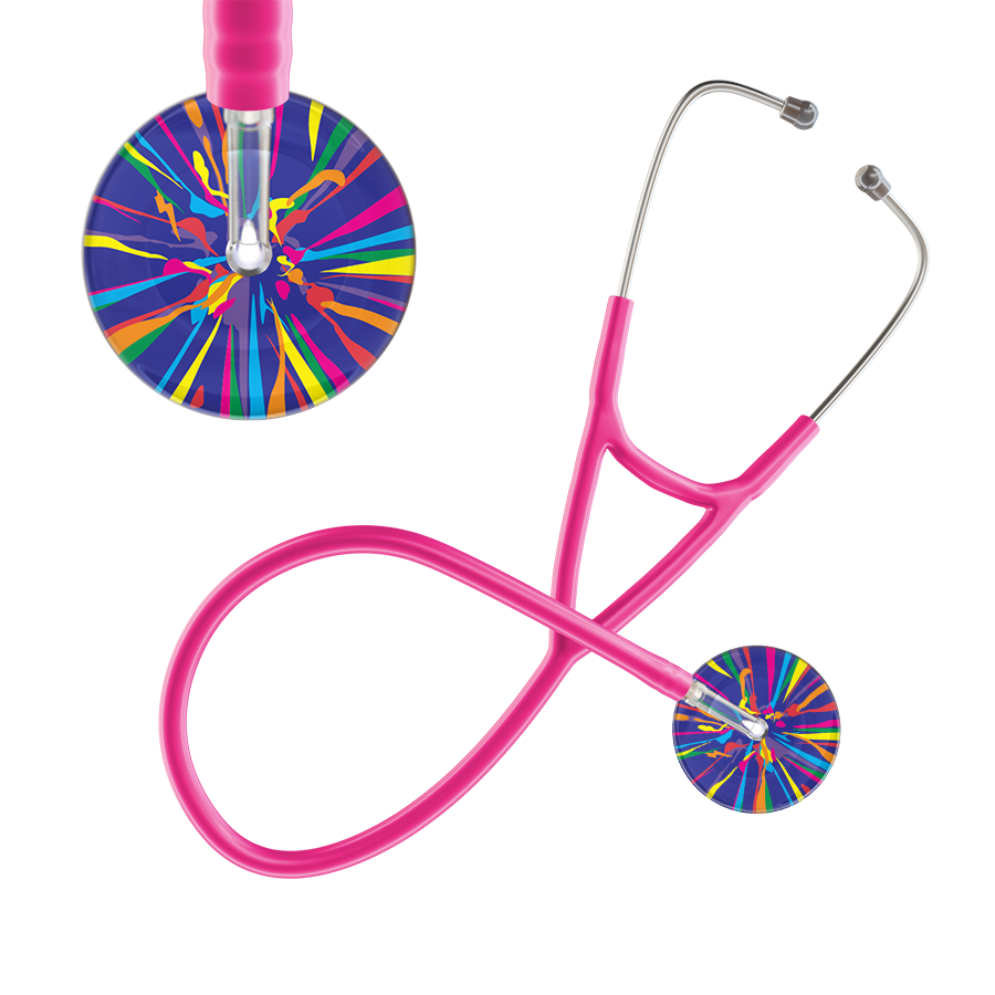 Ultrascope Single Stethoscope Royal Blue Confetti / Adult / Hot Pink Confetti Cardiology Stethoscope