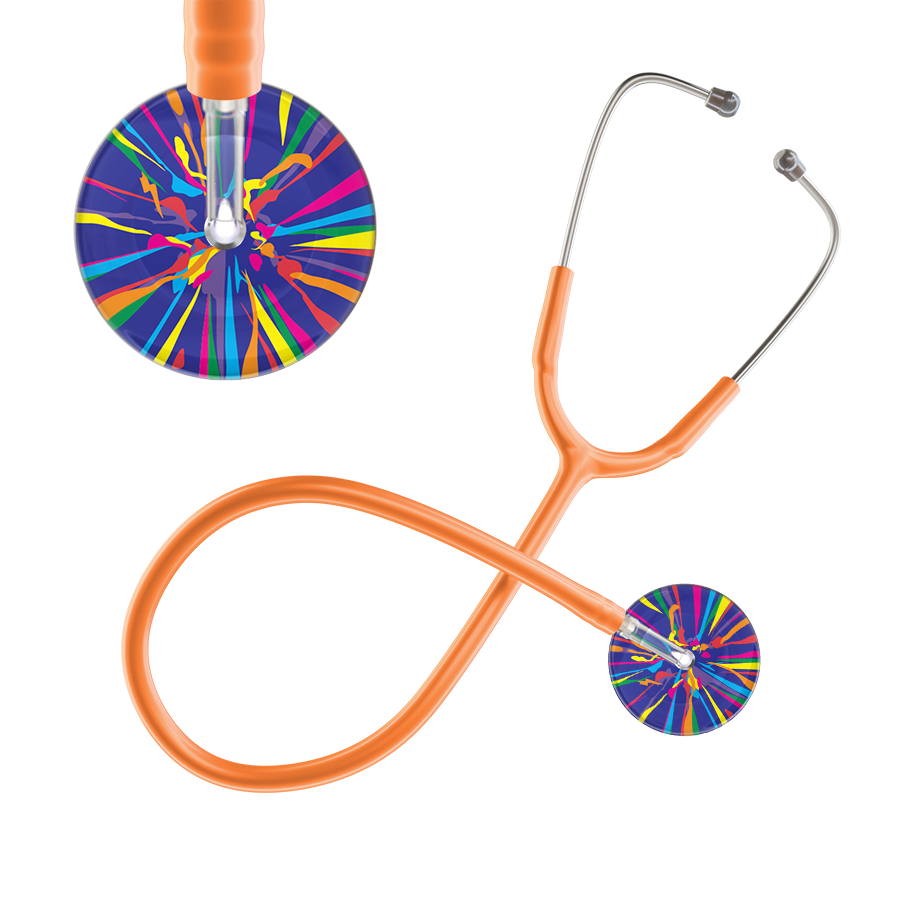 Ultrascope Single Stethoscope Royal Blue Confetti / Adult / Orange Confetti Stethoscope