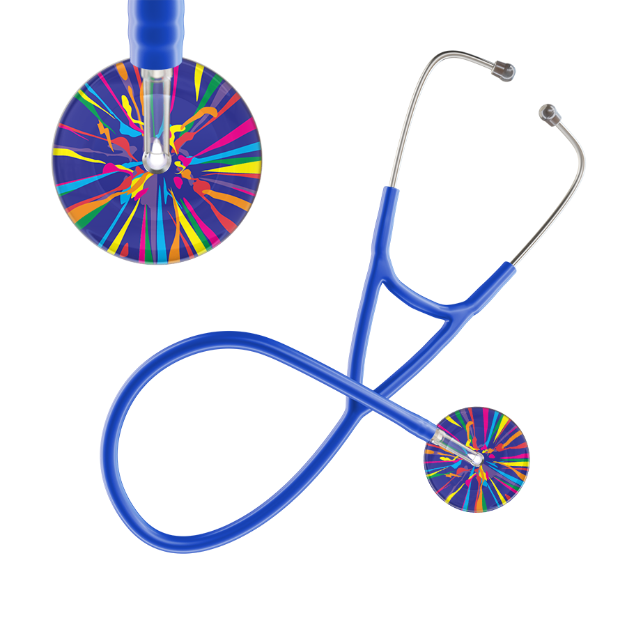 Ultrascope Single Stethoscope Royal Blue Confetti / Adult / Royal Blue Confetti Cardiology Stethoscope