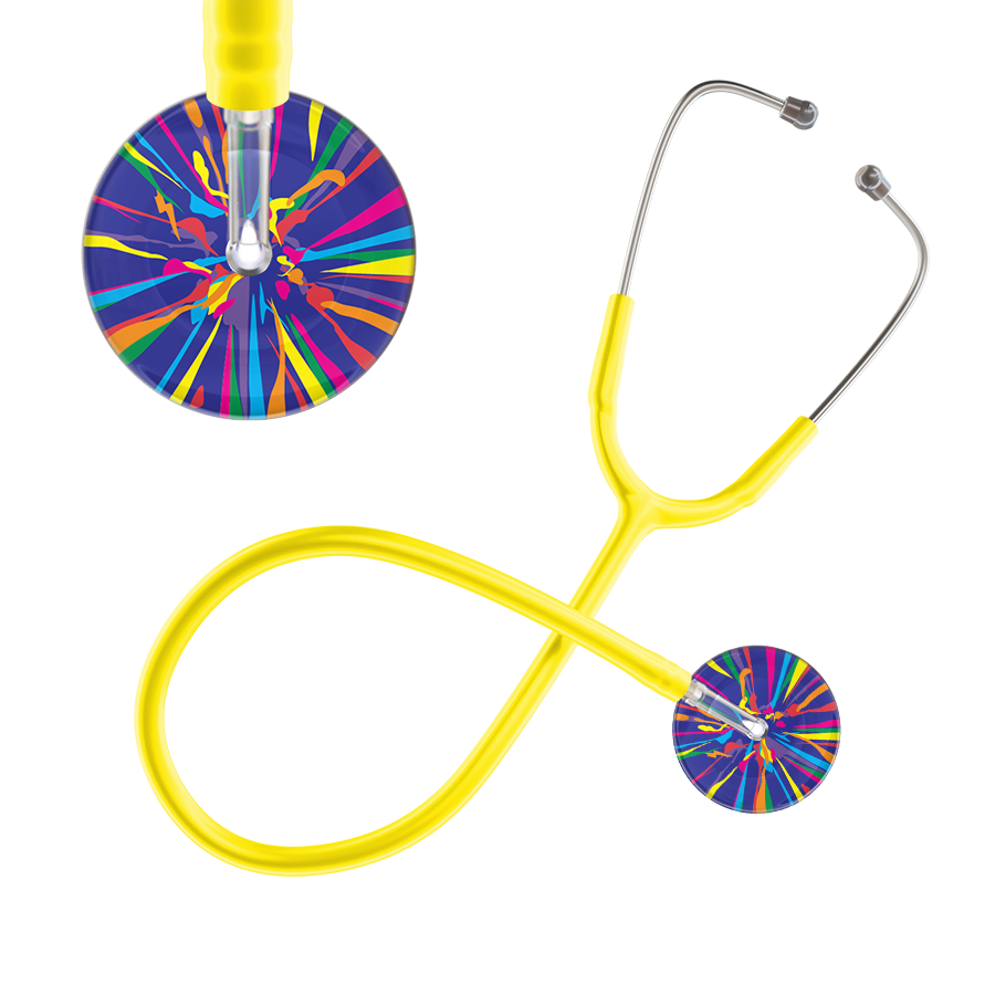 Ultrascope Single Stethoscope Royal Blue Confetti / Adult / Yellow Confetti Stethoscope