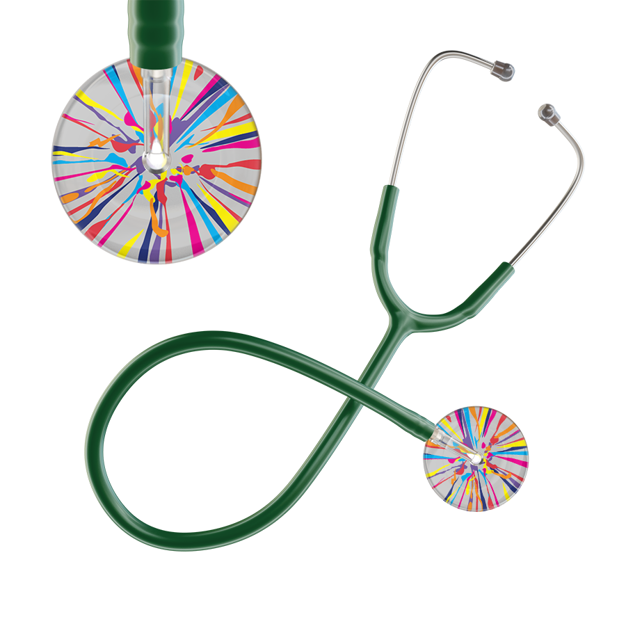 Ultrascope Single Stethoscope Silver Confetti / Adult / Dark Green Confetti Stethoscope