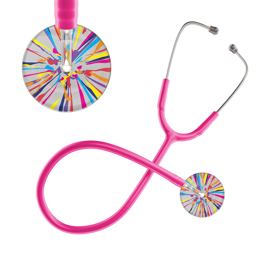 Ultrascope Single Stethoscope Silver Confetti / Adult / Hot Pink Confetti Stethoscope