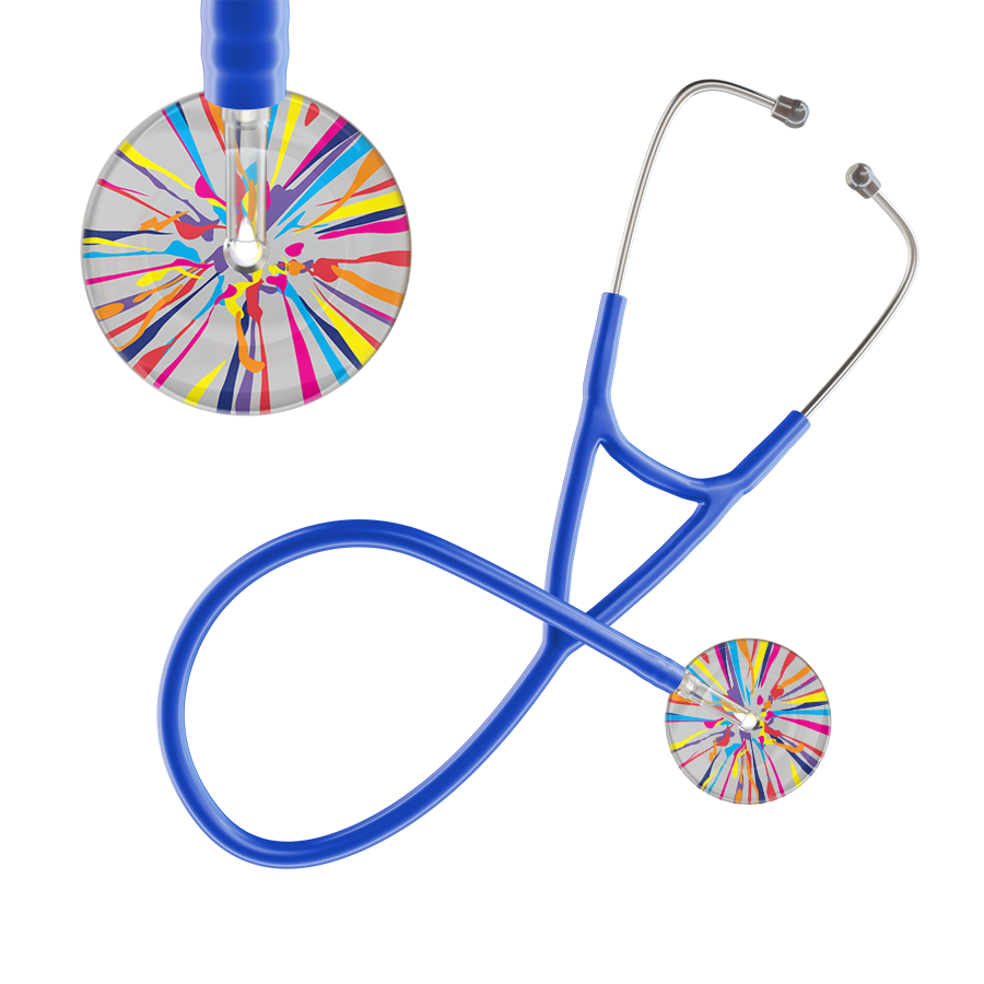Ultrascope Single Stethoscope Silver Confetti / Adult / Royal Blue Confetti Cardiology Stethoscope