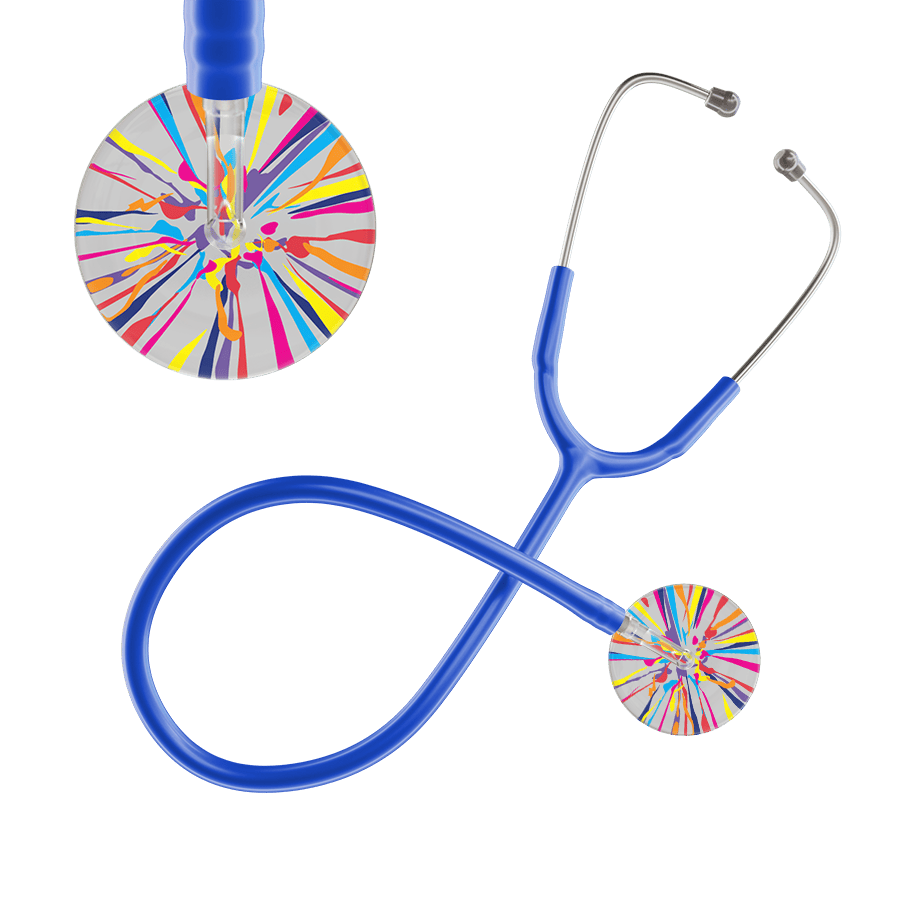 Ultrascope Single Stethoscope Silver Confetti / Adult / Royal Blue Confetti Stethoscope