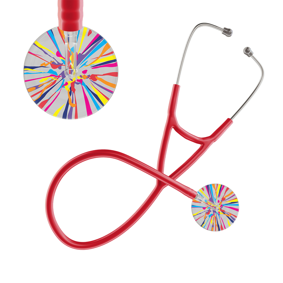 Ultrascope Single Stethoscope Silver Confetti / Adult / Red Confetti Cardiology Stethoscope