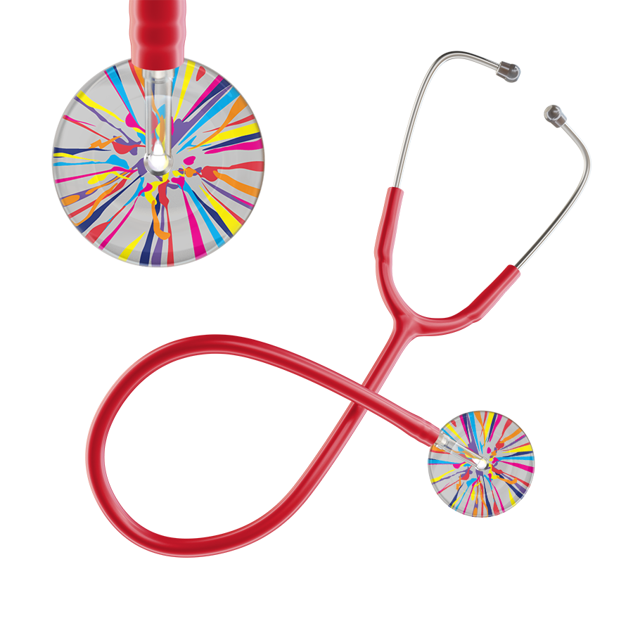 Ultrascope Single Stethoscope Silver Confetti / Adult / Red Confetti Stethoscope