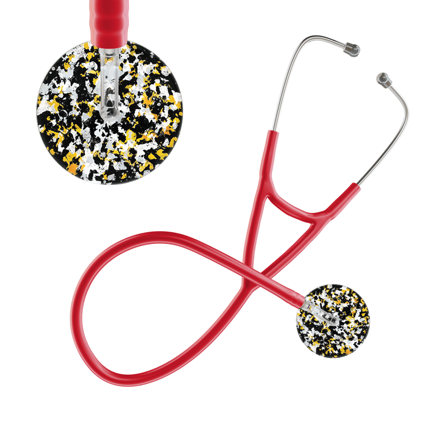 Ultrascope Single Stethoscope Shabby Chic Black (BK) / Adult / Red Shabby Chic Cardiology Stethoscope