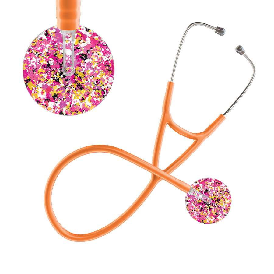 Ultrascope Single Stethoscope Shabby Chic Hot Pink (HP) / Adult / Orange Shabby Chic Cardiology Stethoscope