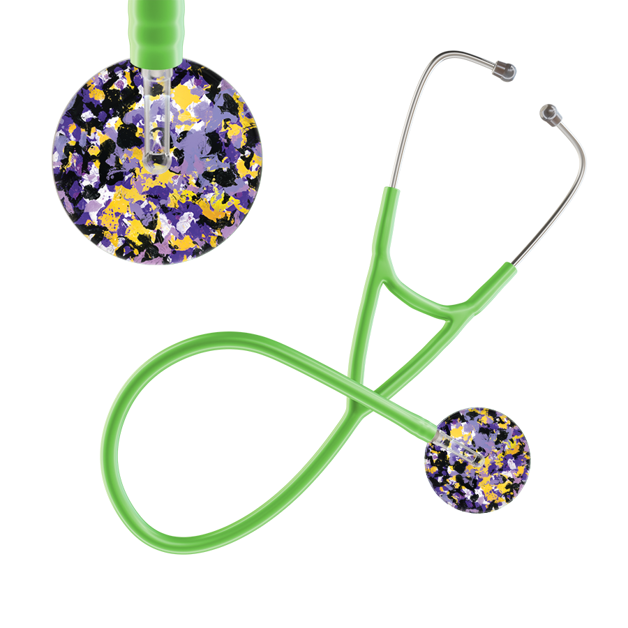 Ultrascope Single Stethoscope Shabby Chic Purple (PU) / Adult / Lime Green Shabby Chic Cardiology Stethoscope