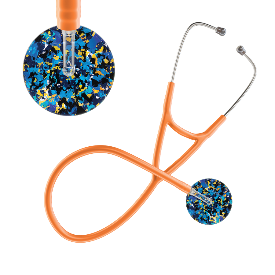 Ultrascope Single Stethoscope Shabby Chic Royal Blue (RB) / Adult / Orange Shabby Chic Cardiology Stethoscope