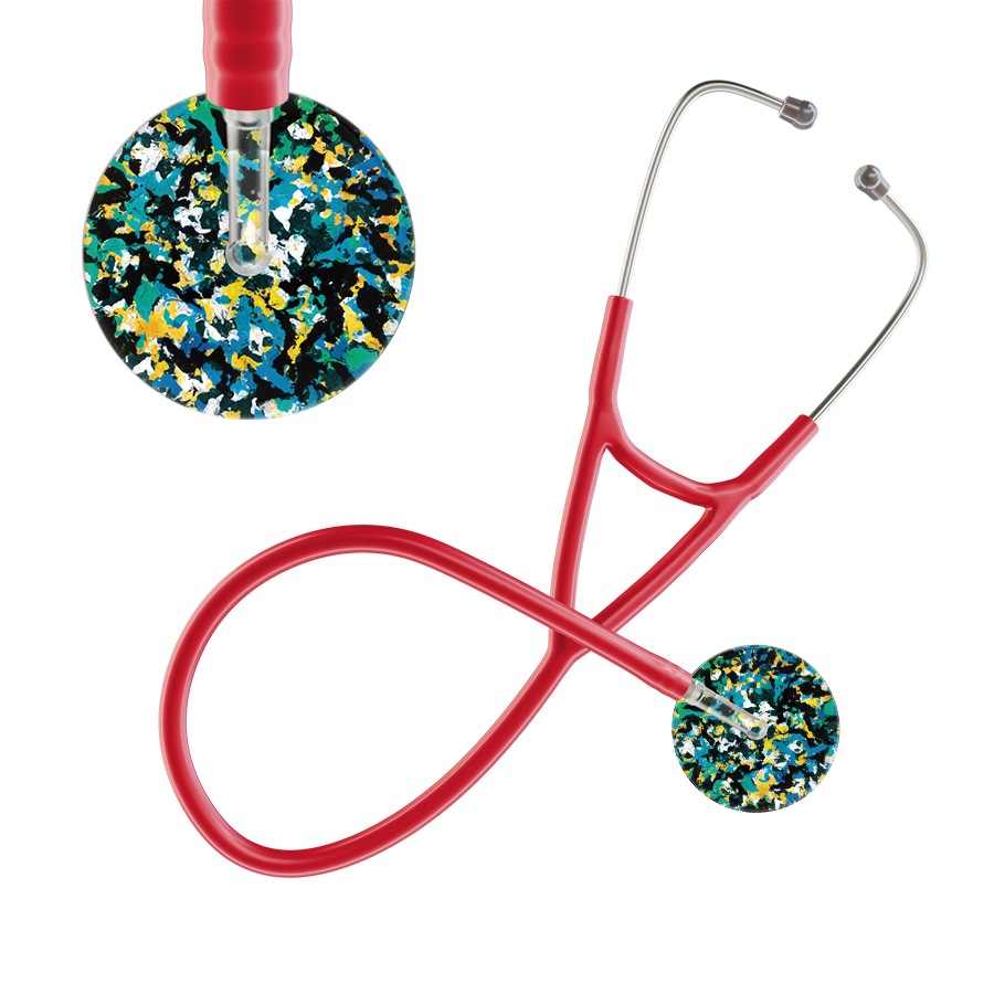 Ultrascope Single Stethoscope Shabby Chic Teal (TE) / Adult / Red Shabby Chic Cardiology Stethoscope