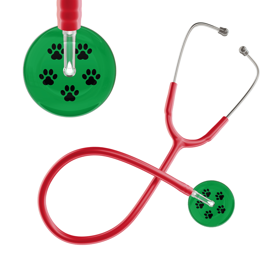 Ultrascope Single Stethoscope Black Paw Print Dark Background Stethoscope