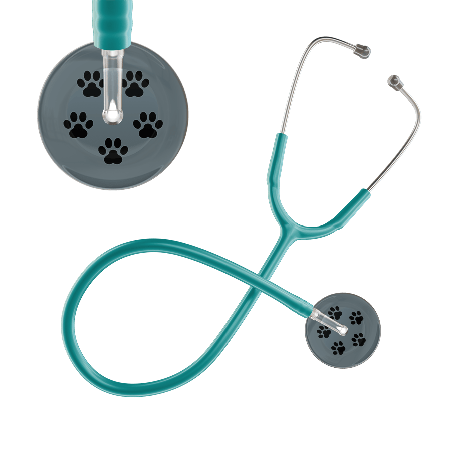 Ultrascope Single Stethoscope Black Paw Granite Background / Adult / Jade Black Paw Print Dark Background Stethoscope