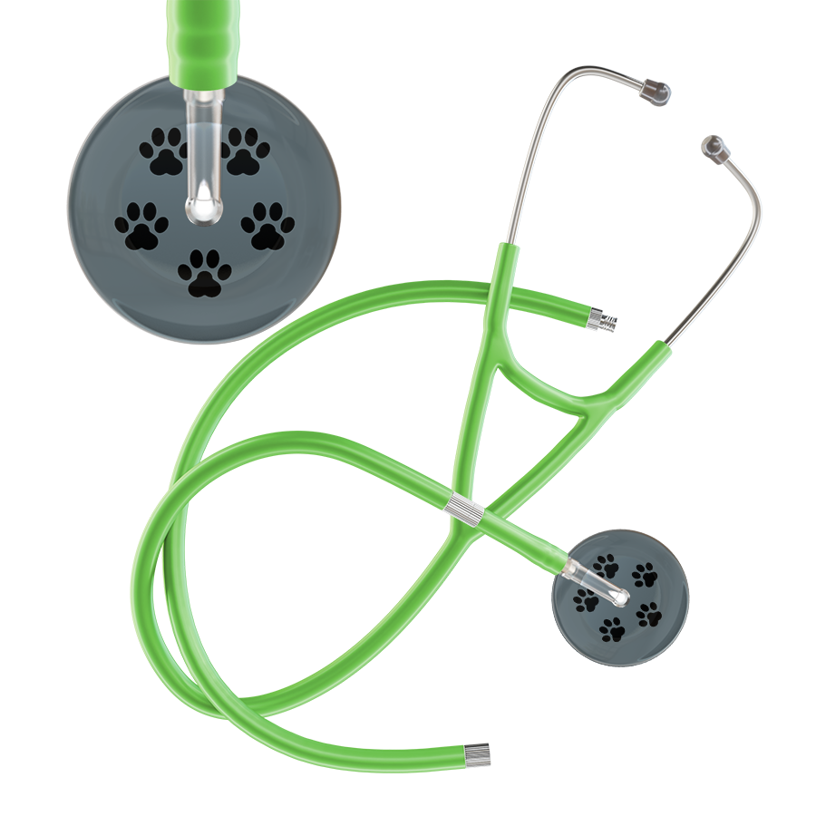 Black Paw Print Dark Background Cardiology Stethoscope