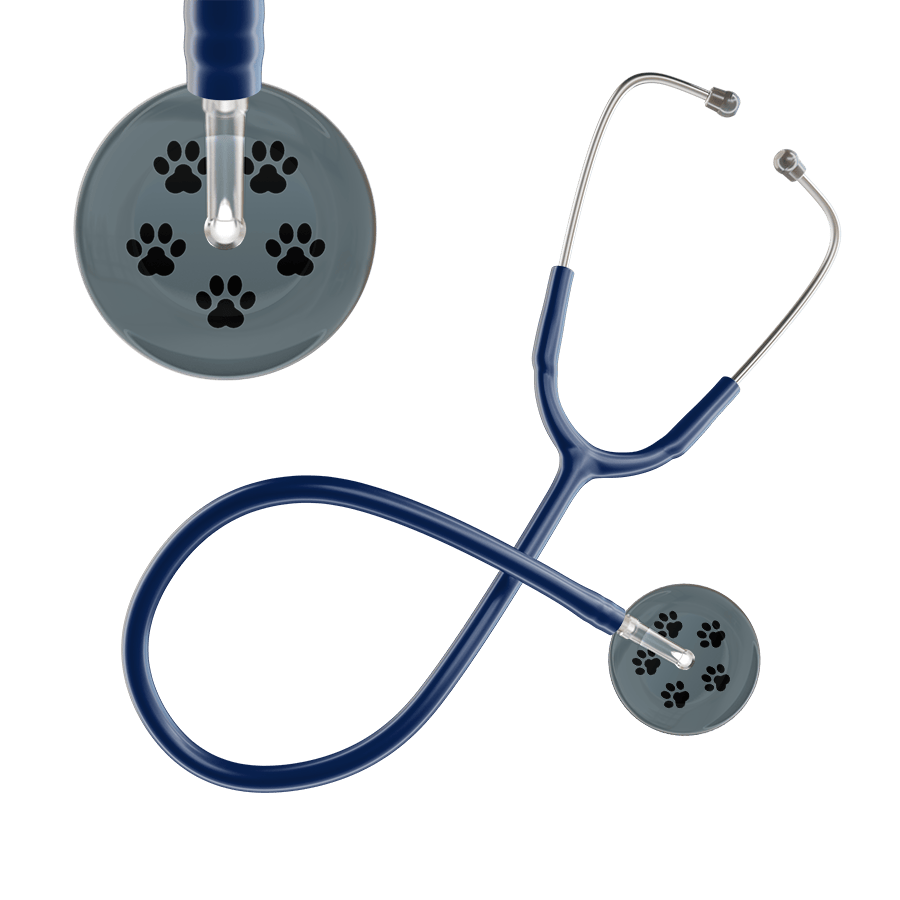 Ultrascope Single Stethoscope Black Paw Granite Background / Adult / Navy Black Paw Print Dark Background Stethoscope