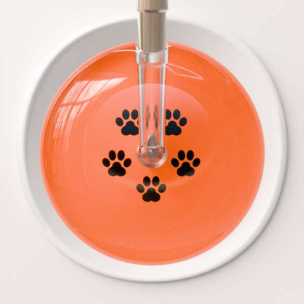 Ultrascope Stethoscope Head Black Paw Tangerine Background / Adult Paw Print Stethoscope Head
