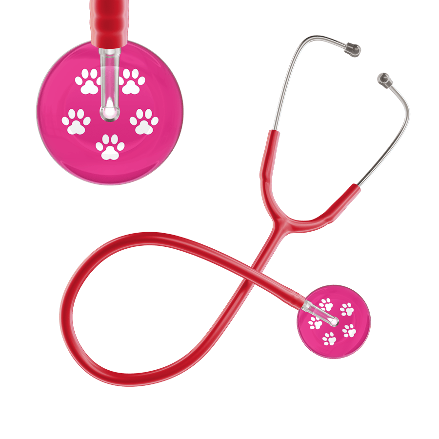Ultrascope Single Stethoscope White Paw Print Light Background Stethoscope
