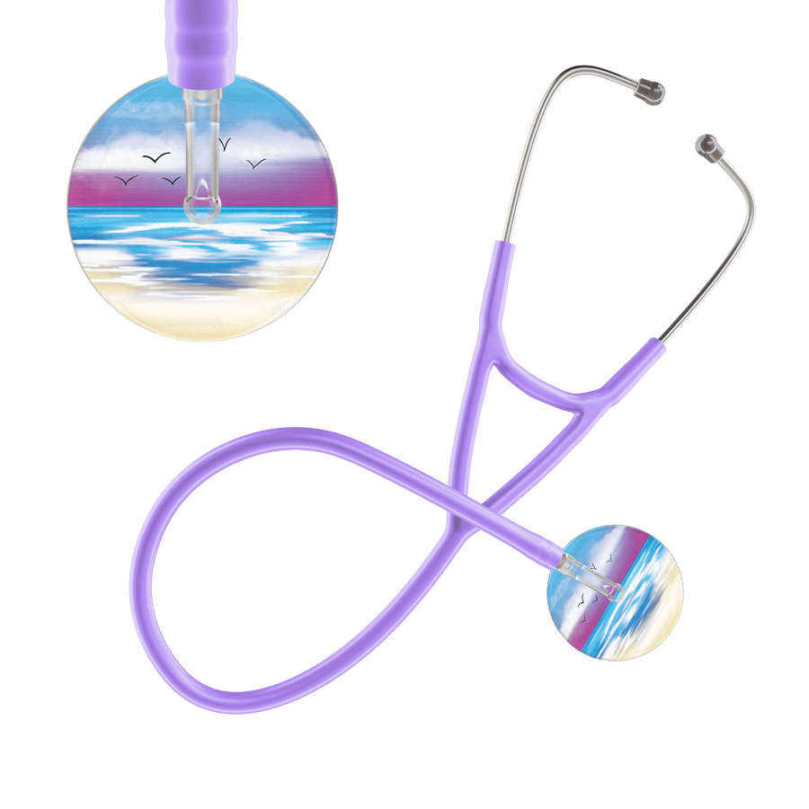 Ultrascope Single Stethoscope Blue Beach / Adult / Lavender Beach Cardiology Stethoscope