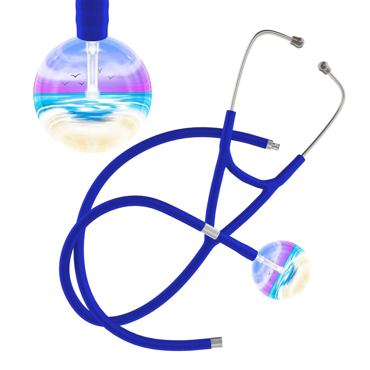 Ultrascope Single Stethoscope Blue Beach / Adult / Royal Blue Extended Tubing Beach Stethoscope (Cardiology TEST) (Copy)