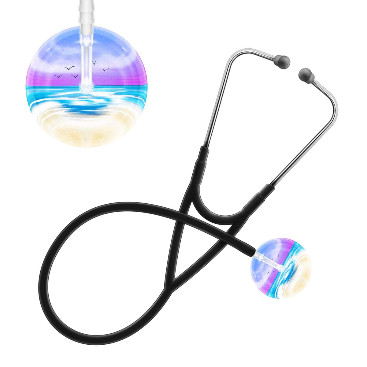 Ultrascope Single Stethoscope Blue Beach / Adult / Black Beach Stethoscope (Cardiology TEST) (Copy)