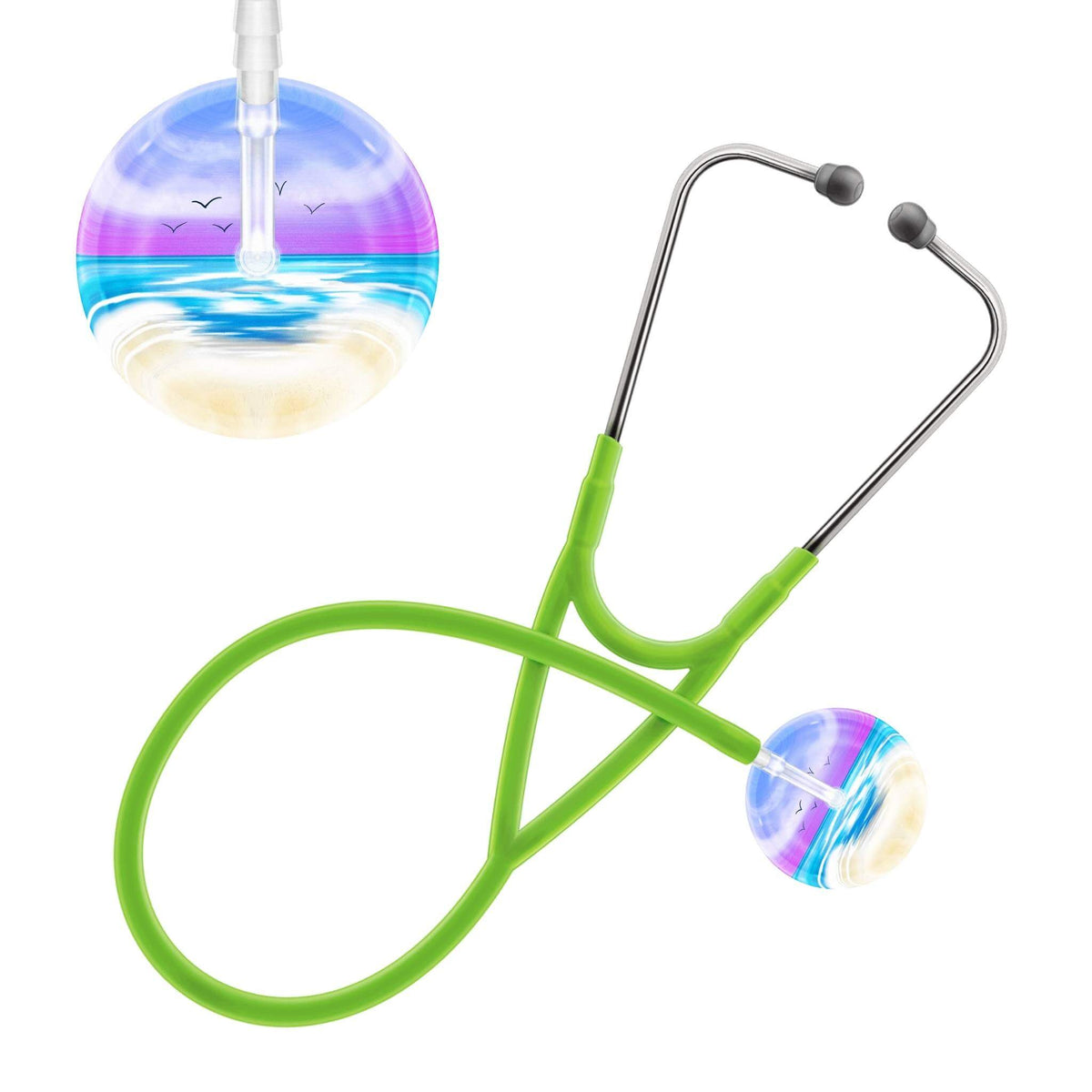 Ultrascope Single Stethoscope Blue Beach / Adult / Lime Green Beach Stethoscope (Cardiology TEST) (Copy)