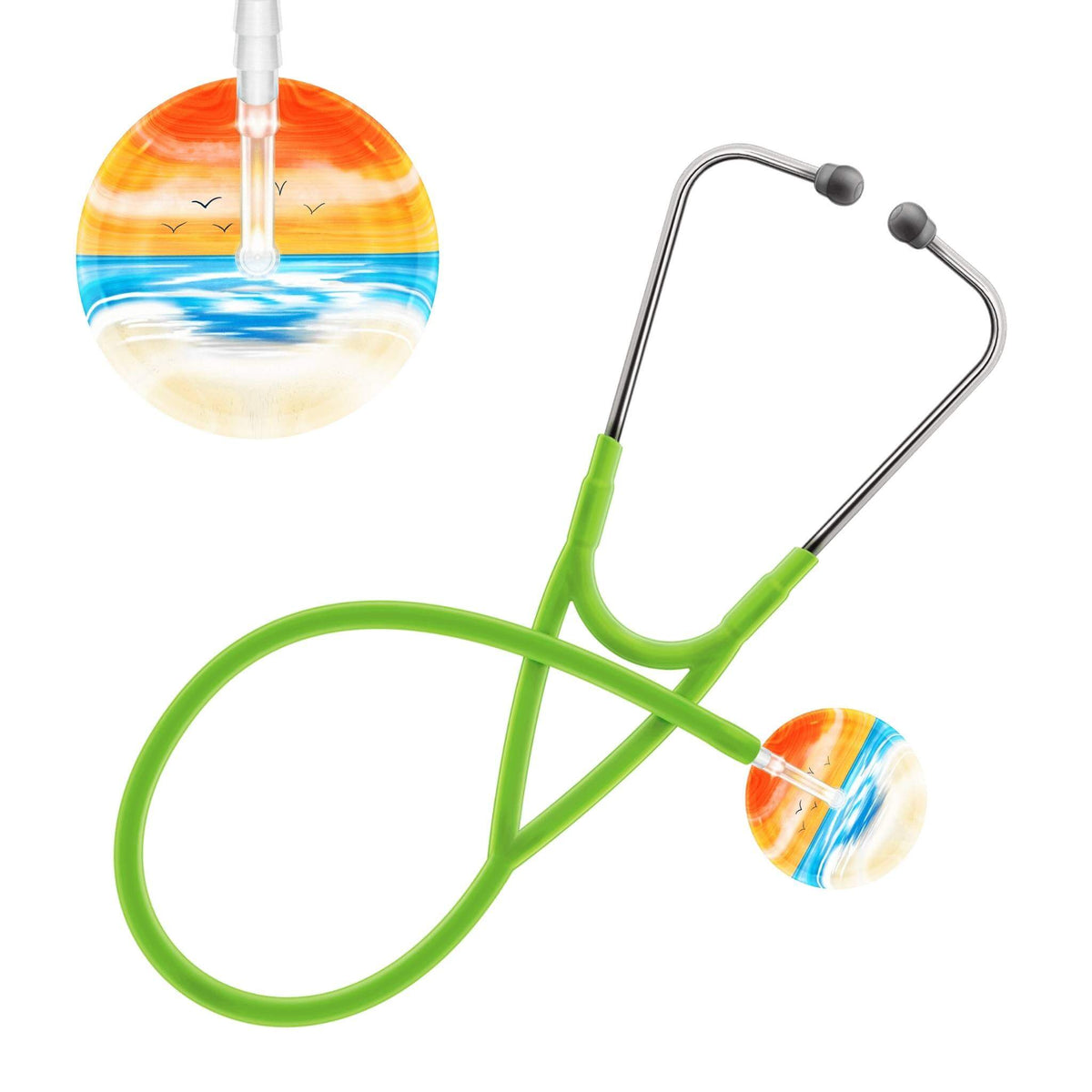 Ultrascope Single Stethoscope Orange Beach / Adult / Lime Green Beach Stethoscope (Cardiology TEST) (Copy)
