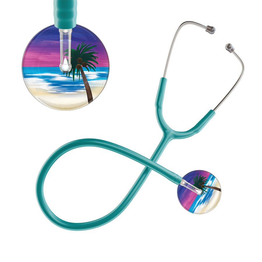 Ultrascope Single Stethoscope Palm Tree Blue / Adult / Jade Palm Tree Stethoscope