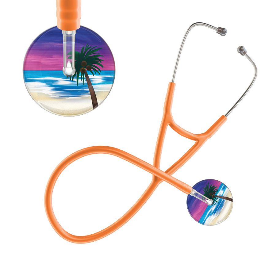 Ultrascope Single Stethoscope Palm Tree Blue / Pediatric / Orange Palm Tree Cardiology Stethoscope
