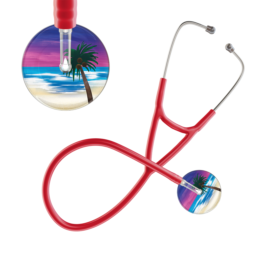 Ultrascope Single Stethoscope Palm Tree Blue / Pediatric / Red Palm Tree Cardiology Stethoscope