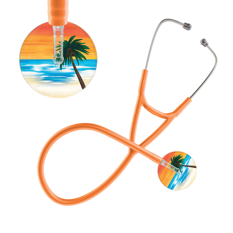 Ultrascope Single Stethoscope Palm Tree Orange / Adult / Orange Palm Tree Cardiology Stethoscope