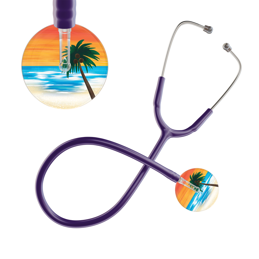 Ultrascope Single Stethoscope Palm Tree Orange / Adult / Purple Palm Tree Stethoscope