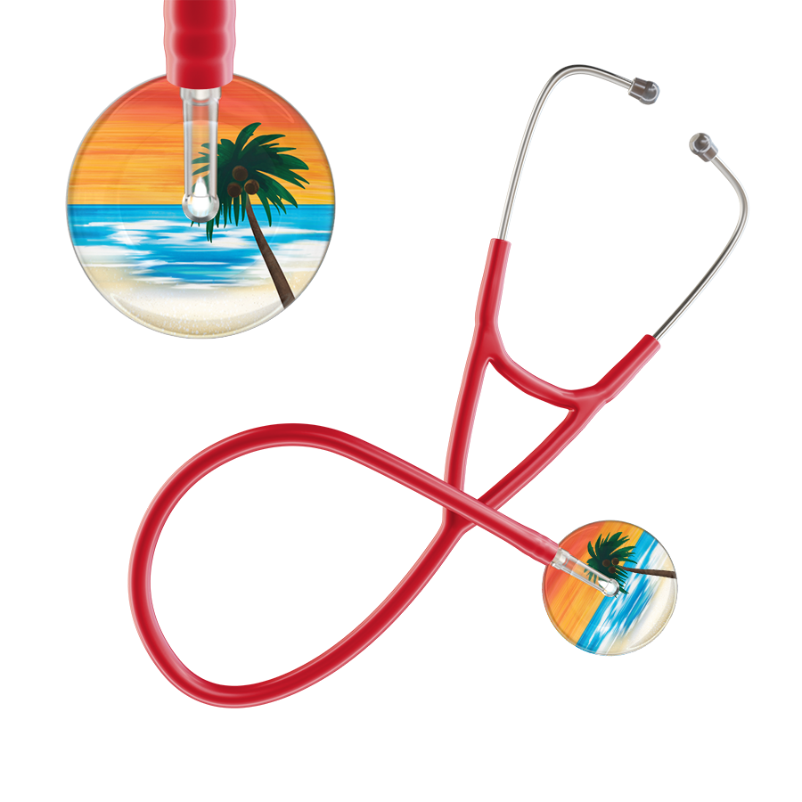 Ultrascope Single Stethoscope Palm Tree Orange / Pediatric / Red Palm Tree Cardiology Stethoscope