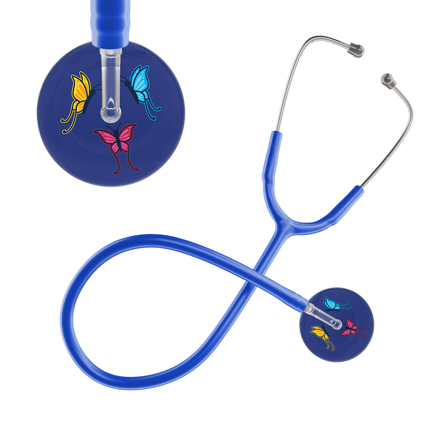 Ultrascope Single Stethoscope Royal Blue Butterflies / Adult / Royal Blue Butterflies Stethoscope
