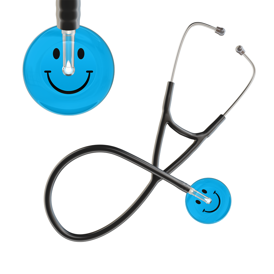 Dark Smiley Face Cardiology Stethoscope