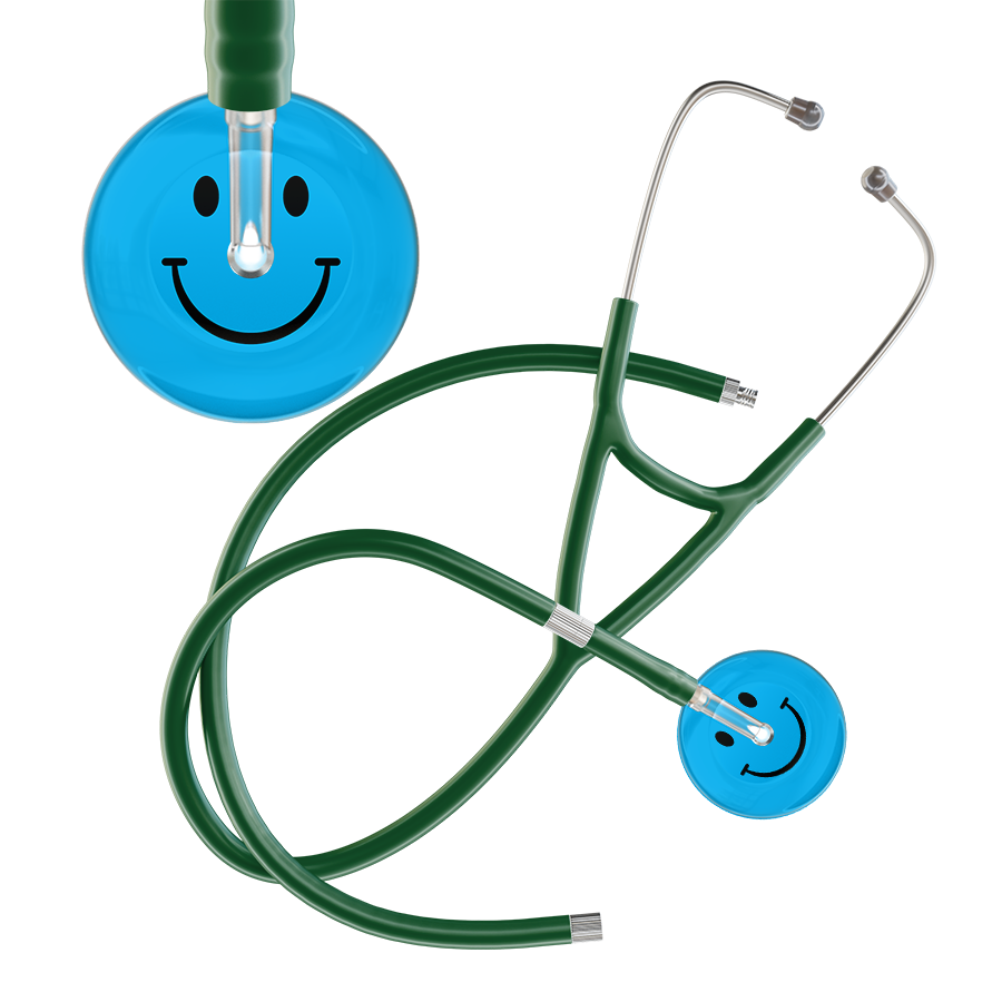 Dark Smiley Face Cardiology Stethoscope