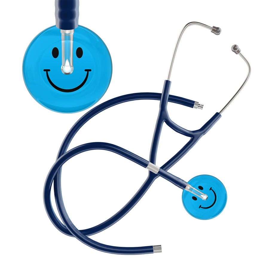 Dark Smiley Face Cardiology Stethoscope