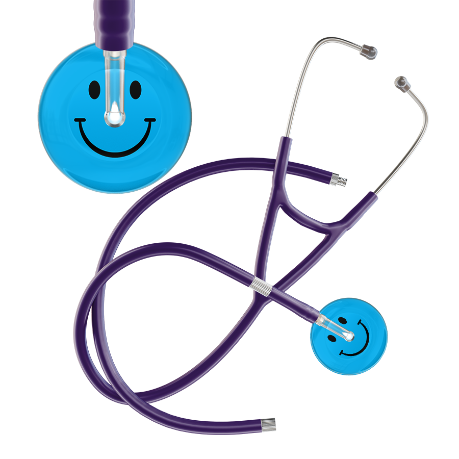 Dark Smiley Face Cardiology Stethoscope